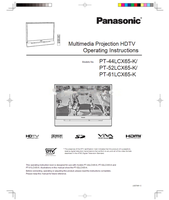 Panasonic PT-44LCX65-K PT-52LCX65-K PT-61LCX65-K LSQT0961 (160 pages) TV Operating Manuals Panasonic PT-44LCX65-K PT-52LCX65-K PT-61LCX65-K LSQT0961 (160 pages) TV Operating Manuals
