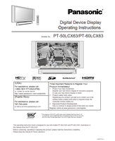 Panasonic PT-50LCX63 PT-60LCX63 LSQT0742 (108 pages) TV Operating Manual