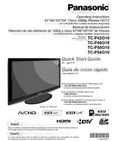 Panasonic P42G10 TC-P46G10 TC-P50G10 TC-P54G10 TQB2AA0808-1 (134 pages) TV Operating Manual