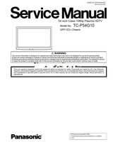 Panasonic TC-P54G10 GPF12DU MTNC090428CE (134 pages) TV Service Manual
