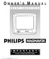 Philips MAGNAVOX 13PR18C (20 pages) TV Operating Manual