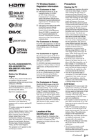 Sony KDL-55EX72x 46HX72x 46EX72x 46EX52x 46CX52x 40HX72x 40EX72x (36 pages) TV Operating Manual
