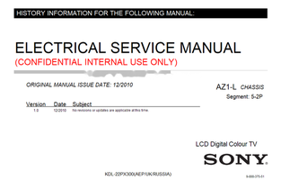 Sony 9-888-375-51 (62 pages) TV Service Manual