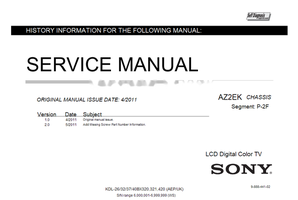 Sony KDL-26 40BX320 AZ2EK 9-888-441-02 (35 pages) TV Service Manual