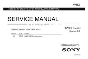Sony AZ3FK 9-888-516-02 (29 pages) TV Service Manual