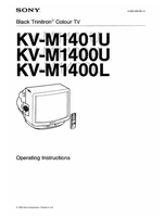 Sony KV-M1401U KV-M1400U KV-M1400L 4-202-228-62 (16 pages) TV Operating Manual