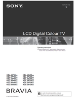 Sony KDL-40P30xx KDL-37P30xx KDL-32P30xx KDL-26P30xx KDL-26S30xx (35 pages) TV Operating Manual