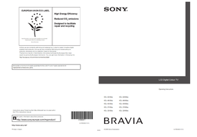 Sony KDL-52V58xx KDL-46V58xx KDL-40V58xx KDL-37V58xx KDL-32V58xx (28 pages) TV Operating Manual