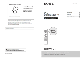 Sony KDL-46EX4xx KDL-40BX4xx KDL-40EX4xx KDL-40EX6 KDL-37EX4xx (39 pages) TV Operating Manual