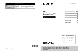 Sony KDL-60EX500 55EX500 55EX501 46EX400 46EX401 46EX500 46EX501 (59 pages) TV Operating Manuals Sony KDL-60EX500 55EX500 55EX501 46EX400 46EX401 46EX500 46EX501 (59 pages) TV Operating Manuals