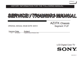 Sony AZ3TK 9-883-891-01 (42 pages) TV Service Manual
