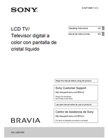 Sony KDL-22EX350 (140 pages) TV Operating Manual