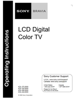 Sony KDL-37L5000 KDL-32L5000 KDL-26L5000 KDL-22L5000 (48 pages) TV Operating Manual