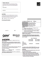 Sony KDL-37L5000 KDL-32L5000 KDL-26L5000 KDL-22L5000 (48 pages) TV Operating Manual