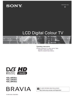Sony KDL-40P25xx KDL-32P25xx KDL-26P25xx (29 pages) TV Operating Manual
