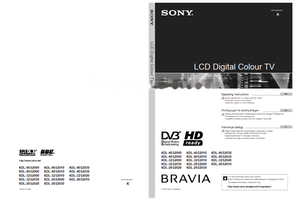 Sony KDL-46S2000 KDL-46S2010 KDL-46S2030 KDL-40S2000 KDL-40S2010 (129 pages) TV Operating Manual