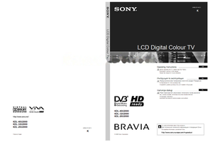 Sony KDL-40U2000 KDL-32U2000 KDL-26U2000 (79 pages) TV Operating Manual