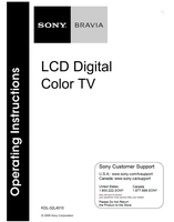 Sony KDL-32L4010 (48 pages) TV Operating Manual