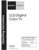 Sony KDL-32L5000 KDL-26L5000 (48 pages) TV Operating Manual