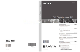 Sony KDL-46V2000 KDL-40V2000 KDL-32V2000 (211 pages) TV Operating Manual