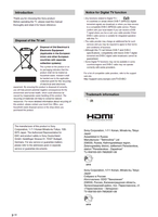 Sony KDL-40D3500 (92 pages) TV Operating Manual