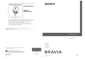 Sony KDL-40P55xx KDL-40S55xx KDL-37P55xx KDL-37S55xx 414145111 (34 pages) TV Operating Manual