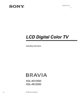 Sony KDL-40V2500 KDL-46V2500 (48 pages) TV Operating Manual