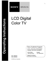 Sony KDL-46S504 KDL-40S504 (24 pages) TV Operating Manual