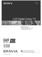 Sony KDL-40U2000 KDL-32U2000 KDL-26U2000 (27 pages) TV Operating Manual