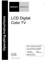 Sony KDL-52VE5 KDL-46VE5 KDL-40VE5 (24 pages) TV Operating Manual