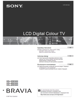 Sony KDL-52W3000 KDL-46W3000 KDL-40W3000 (156 pages) TV Operating Manual