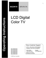 Sony KDL-65W5100 KDL-52W5100 KDL-52W5150 KDL-46W5100 KDL-46W5150 (40 pages) TV Operating Manual