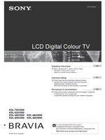 Sony KDL-70X3500 KDL-52X3500 KDL-46X3500 KDL-46X3000 KDL-40X3500 (164 pages) TV Operating Manual