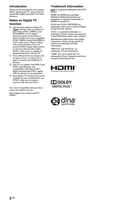 Sony KDL-55X4500 KDL-46X4500 KDL-40X4500 (188 pages) TV Operating Manual