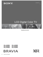 Sony KDL-40XBR4 KDL-46XBR4 KDL-52XBR4 KDL-40XBR5 KDL-46XBR5 (60 pages) TV Operating Manual