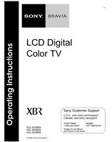 Sony KDL-52XBR9 KDL-46XBR9 KDL-40XBR9 (48 pages) TV Operating Manual