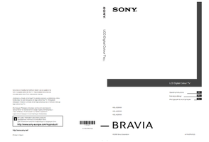 Sony KDL-52Z4500 KDL-46Z4500 KDL-40Z4500 (195 pages) TV Operating Manual