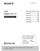 Sony KDL-46BX421 46BX420 40BX421 40BX420 32BX421 32BX420 32BX321 (64 pages) TV Operating Manual