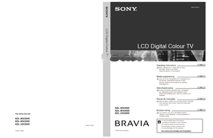 Sony KDL-46V2500 KDL-40V2500 KDL-32V2500 (208 pages) TV Operating Manual