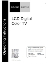 Sony KDL-55V5100 KDL-52V5100 KDL-52VL150 KDL-46V5100 KDL-46VL150 (24 pages) TV Operating Manuals Sony KDL-55V5100 KDL-52V5100 KDL-52VL150 KDL-46V5100 KDL-46VL150 (24 pages) TV Operating Manuals