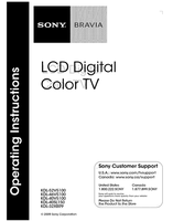 Sony KDD52V5100 KDD46V5100 KDD40V5100 KDD40SL150 KDD32XBR9 (24 pages) TV Operating Manual