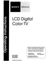 Sony KDL-52VE5 KDL-46VE5 KDL-40VE5 (39 pages) TV Operating Manual