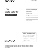 Sony KDL-60EX500 55EX500 55EX501 46EX400 46EX401 46EX500 46EX501 (74 pages) TV Operating Manual