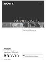 Sony KDL-70X3500 KDL-52X3500 KDL-46X3500 KDL-46X3000 KDL-40X3500 (52 pages) TV Operating Manuals