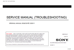 Sony 9-888-744-21 (138 pages) TV Service Manual