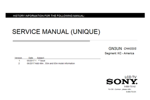 Sony GN3UN 9-888-733-A2 9-888-733-0X (211 pages) TV Service Manual