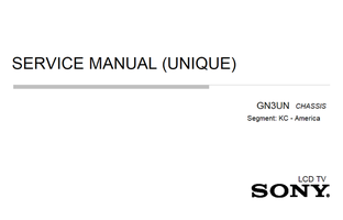Sony GN3UN 9-888-733-A2 9-888-733-0X (211 pages) TV Service Manual