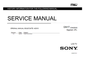 Sony 9-888-570-01 (157 pages) TV Service Manual