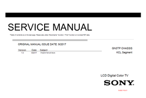 Sony GN3TP 9-888-743-01 (43 pages) TV Service Manual