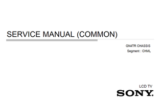 Sony GN4TR 9-888-757-01 9-888-757-A1 9-888-757-E1 9-888-757-P1 (122 pages) TV Service Manual